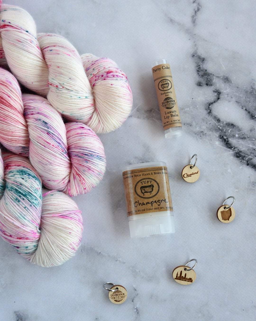 Destination Yarn fingering weight yarn Pink Champagne and Cake