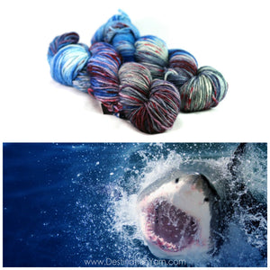 Destination Yarn fingering weight yarn SHARK INFESTED WATERS