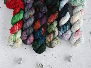 Destination Yarn fingering weight yarn Snow on Christmas Morning