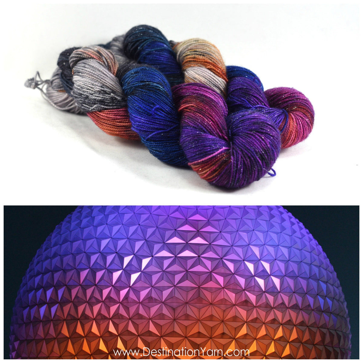 SPACESHIP EARTH Hand dyed yarn inspired by travel - Destination Yarn