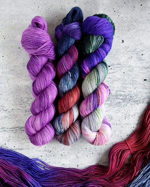 Destination Yarn fingering weight yarn Vermilion Summer