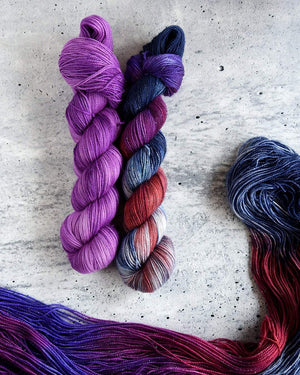 Destination Yarn fingering weight yarn Vermilion Summer