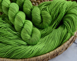 Destination Yarn fingering weight yarn Wasabi