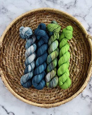 Destination Yarn fingering weight yarn Wasabi