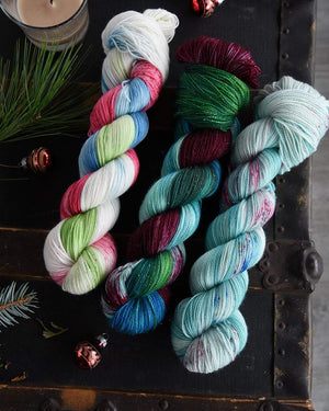 Destination Yarn fingering weight yarn Zoom Christmas