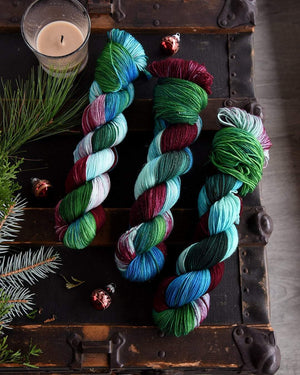 Destination Yarn fingering weight yarn Zoom Christmas