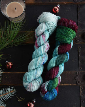 Destination Yarn fingering weight yarn Zoom Christmas