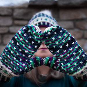 Destination Yarn Knitting Kit Arctic Sky Hat and Mitts Kit