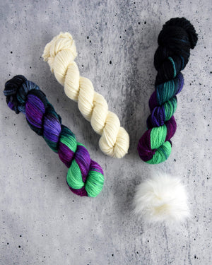 Destination Yarn Knitting Kit Arctic Sky Hat and Mitts Kit